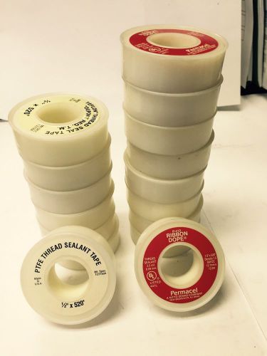 16 ROLLS 1/2&#034; X 520&#034; Plumber Leak Water Pipe Oil-free Teflon White Sealant Tape