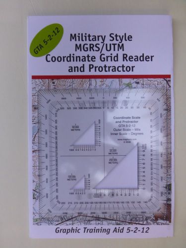 Military Style MGRS/UTM Coordinate Grid Reader &amp; Protractor, Free Shipping, New