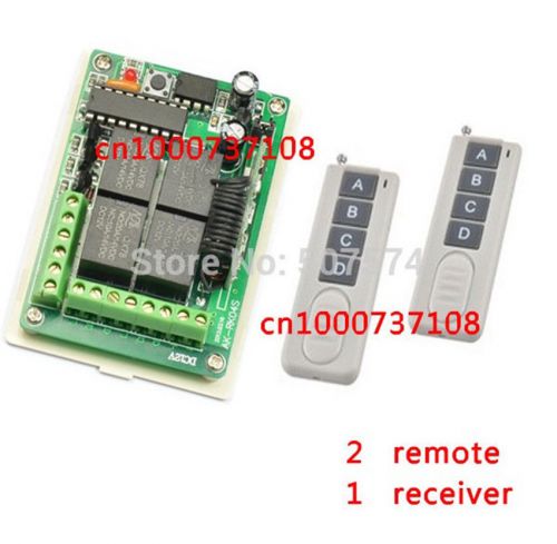 4CH 12V rf home automation remote control 433 mhz Learning code switches