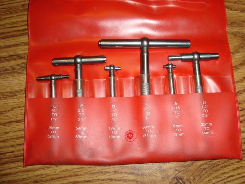 USA Made STARRETT No.S579H telescoping gages - 6 pcs. in pouch EXCELLENT