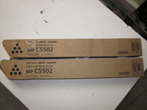 New Genuine Ricoh Savin Lanier 841751 Black Toner (2pk) MP C5502 Sealed !!