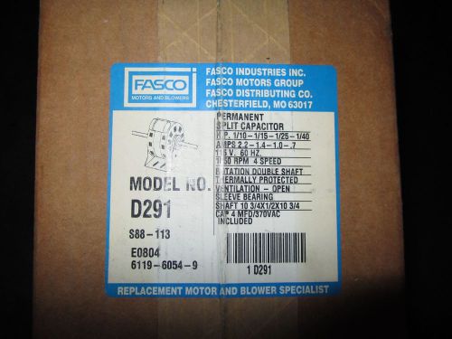 Fasco D 291 Split Capacitor Motor 4 speeds Dual Shaft