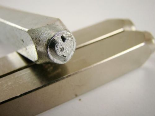 &#034;Solid Heart&#034; 1/4&#034;-6mm-Large Stamp-Metal-Hardened Steel-Gold&amp;Silver Bars