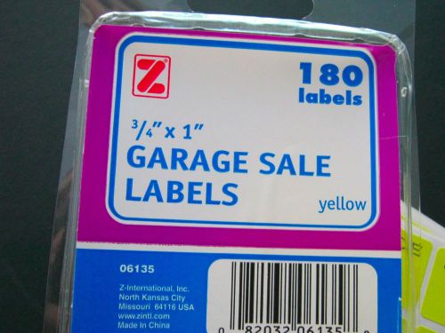 BRIGHT LEMON YELLOW Blank garage yard sale stickers/labels/tags New Open Package