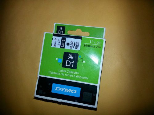 DYMO D1Label Cassette 24mm x 7m / 1&#034; x 23&#039; Black on White FREE SHIPPING