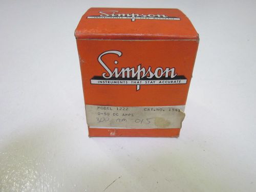 SIMPSON 1222 PANEL METER 15417  0-50 DC AMPS *NEW IN A BOX*
