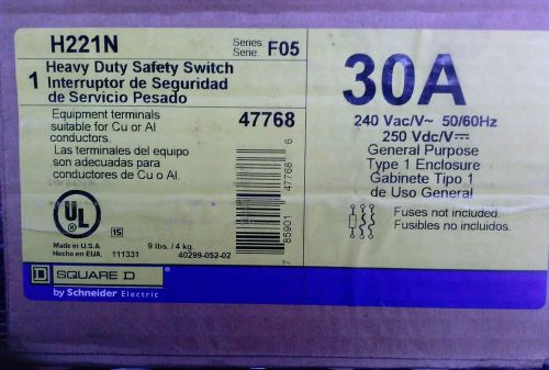 Square D H221N 30 amp safety disconnect switch,NEW
