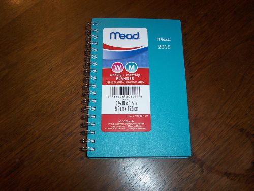 2015 Teal Weekly/Monthly 4&#034; X 6&#034; spiral tabbed durable Planner Calendar Tropical