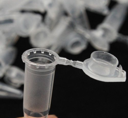 1.5ml Clear plastic test tube centrifuge vial snap cap x 50pcs Centrifuge Tubes
