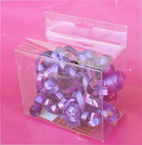 50 PCS  4-5/16x2-3/8x3-9/16&#034; Clear Plastic PVC Box W/ Hang Tab Retail Display