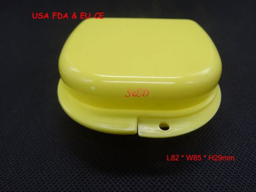 Dental  Denture  Box Retainer Case Teeth Container yellow FDA CE DB03B