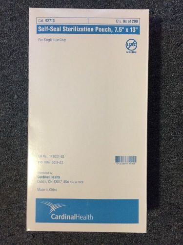 New Cardinal Health 7.5&#034; x 13&#034; Self-Seal Sterilization Pouch  92713 Qty. 200