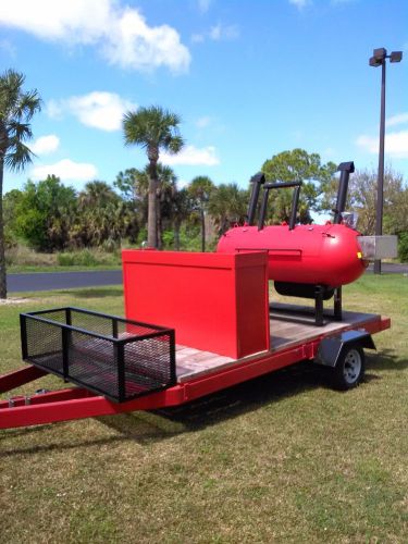 custom made 250 gal trailered rotisserie smoker