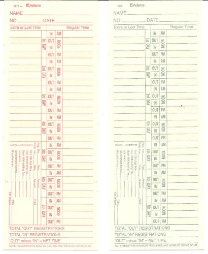 55 ADAMS DOUBLE SIDED 7 DAY TIMECARDS # 9675