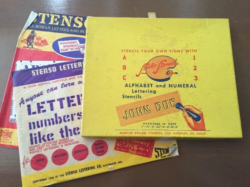 Studio Stencils Sign Painting Kit 1948 Stenso Lettering Co. FANTASTIC!