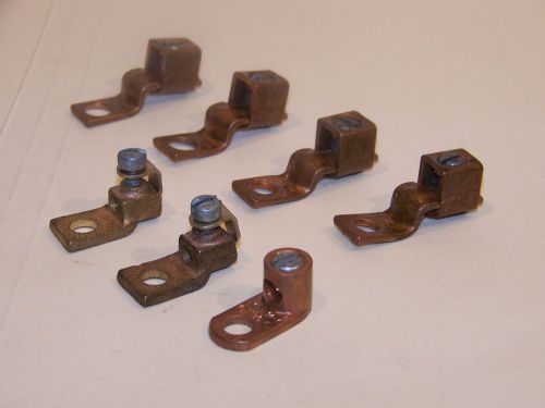 7 Assorted  Used Copper Lugs-4 for #2 wire,1 for #4 wire &amp; 2 for #8 wire
