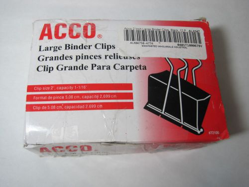 ACCO Large Binder Clips 72100 12-Pack NIB