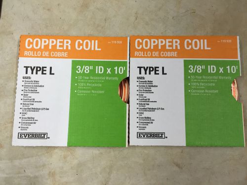 3/8&#034;x10&#039; L Copper Tubing 2 Packs
