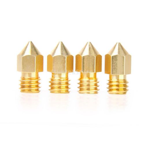 4pc copper extruder nozzle print heads for makerbot 3d printer 0.2+0.3+0.4+0.5mm for sale