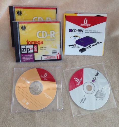 iomega Recordable ZipCD 2 650 CD-R Discs and install guide 1X - 8X