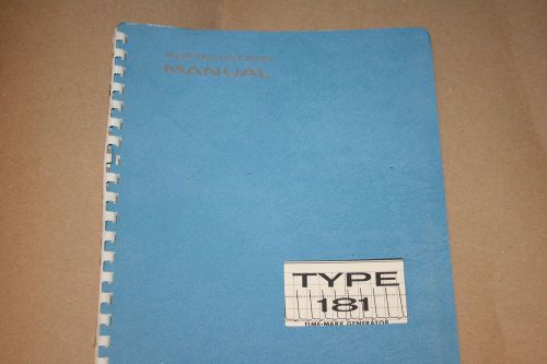 TEKTRONIX 181 Time-Mark Generator Instruction Manual w/ Schematics