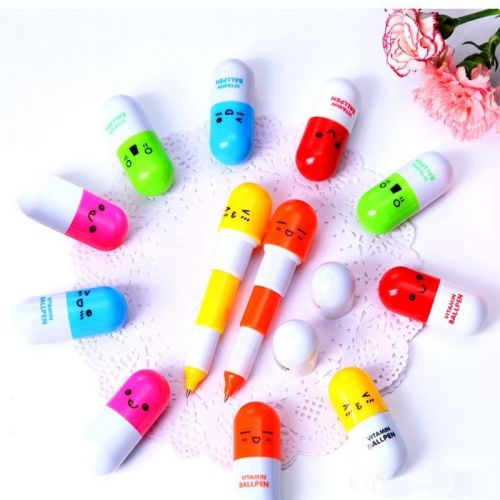 2015 New Cute Pill-style Ballpoint Pens   Kawaii Facial Expressions Stationary