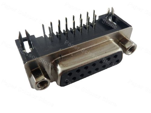 10pcs DB15 D-SUB Angle Angled 15 Pin Female PCB Mount Socket Connector