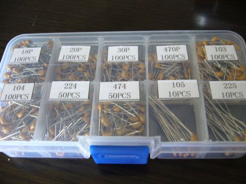 Leaded Multilayer ceramic Capacitor CT4 50V Capacitors Kit 10 types total 720pcs