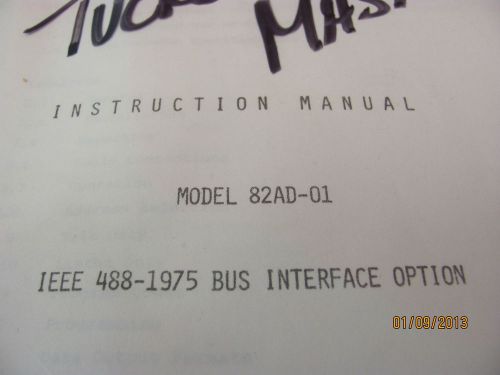 BOONTON MODEL 82AD-01 IEEE 488-1975 BUS INTERFACE OPTION - Instruction Manual