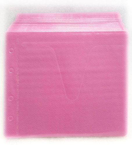 Double Side CD DVD Plastic Sleeve Envelope 100pk Pink