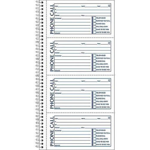 Adams® Phone Message Books, Ruled, 2-Part, White/Canary, 5 1/2&#034; x 11&#034;, 2/Pk
