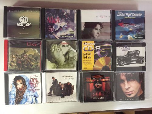 LOT OF 60 EMPTY CD JEWEL CASES ARTWORK COVERS USED NO CD&#039;S ROCK GAMES ETC