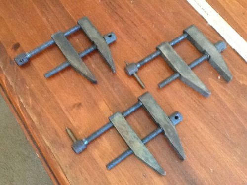 (3) vintage l.s. starrett co. no. 161-e clamps- industrial / metal-quality made for sale