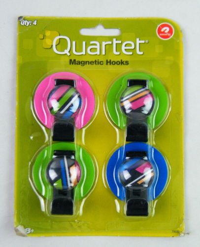 Quartet Magnetic Hooks, MultiColor, 4 Pack (79532)