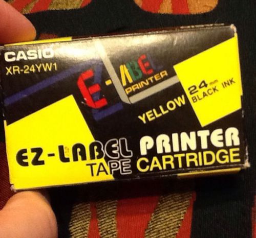 casio XR-24YW1 EX-Label Printer tape cartridge 24 mm black ink sealed in box