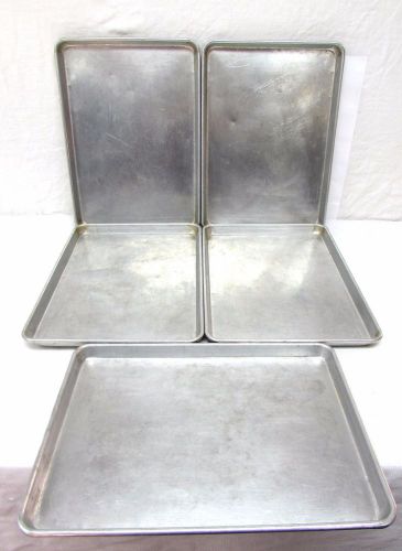 Lot of 5 Used Full Size Aluminum Baking Sheet Pans 17.5&#034; x 12.5&#034; Commercial Grd