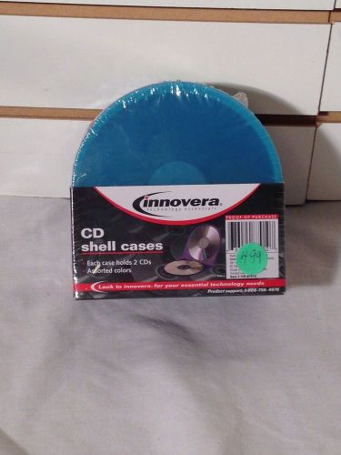 CD Shell Cases- 10 Holds 2 CDs Each Assorted Colors New by Innovera (DVD00218)