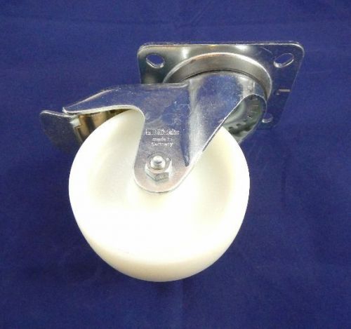 One blickle swivel plate brake caster with solid nylon white wheel 100mm x 37mm for sale