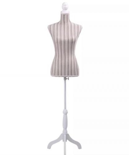 Female Mannequin Torso Clothing Display StripeTripod Stand New