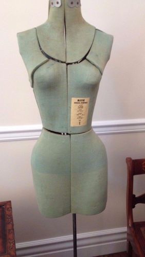 Rare Antique Vintage Dress Form by Rite - Mannequin Adjustable Cast Iron Stand