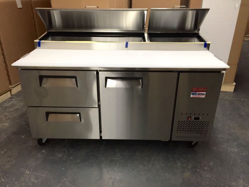 67&#034; 2 draw pizza prep table new pizza make bench 72&#034; 6 foot drawers draws ture for sale
