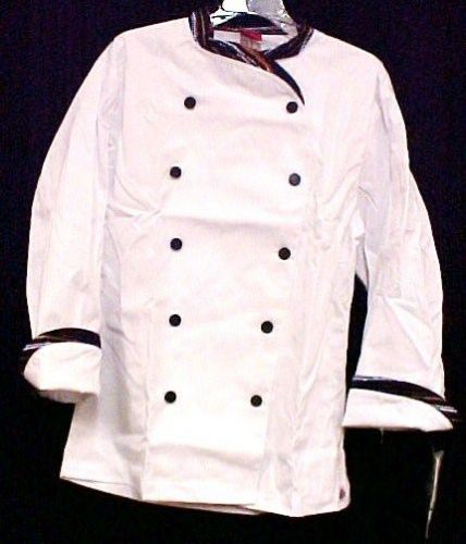 Dickies executive chef coat white stripe trim cw070303pas size 38 disc style new for sale