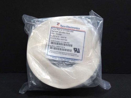 Tyco electronics part #:c17298-000 qty: 10,000 0.250&#034;h x 1.500&#034;w white polyester for sale