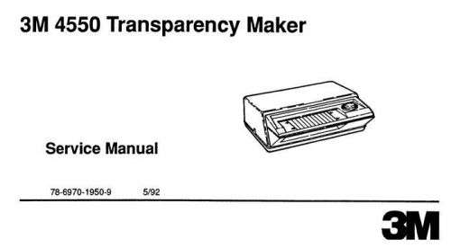 3m 4550 transparency maker service and parts manual fix your thermofax machine for sale