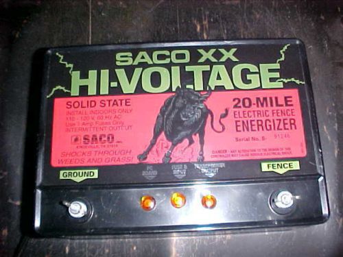 SACO XX Hi-Voltage 20-Mile Electric Fence Energizer *Like New*