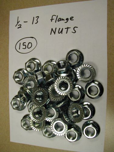 Lot of 150, 1/2-13 flange nuts serrated wiz washer, brand new, more available for sale