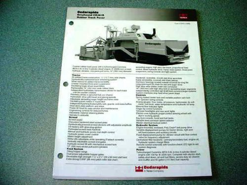 Cedarapids Grayhound CR361R Rubber Track Paver Brochure