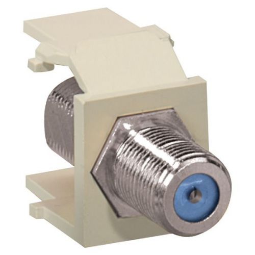 Leviton 41084-FTF QuickPort Nickel-Plated F-Type Adapter - Light Almond