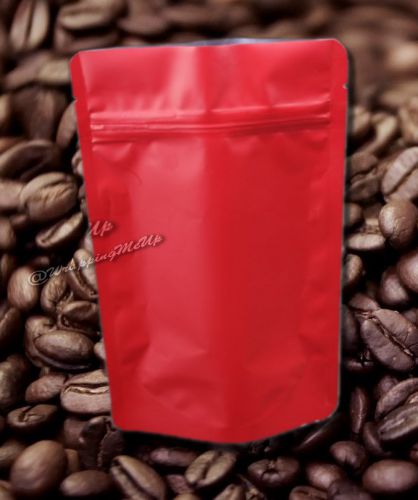 25 -8oz ~Red Tea/Coffee/Spice Resealable Bags, Food Safe Stand Up Pouch Bags