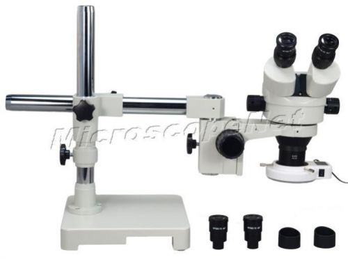 3.5X-90X Single-Arm Boom Stand Zoom Stereo Microscope+54 LED Ring Light New